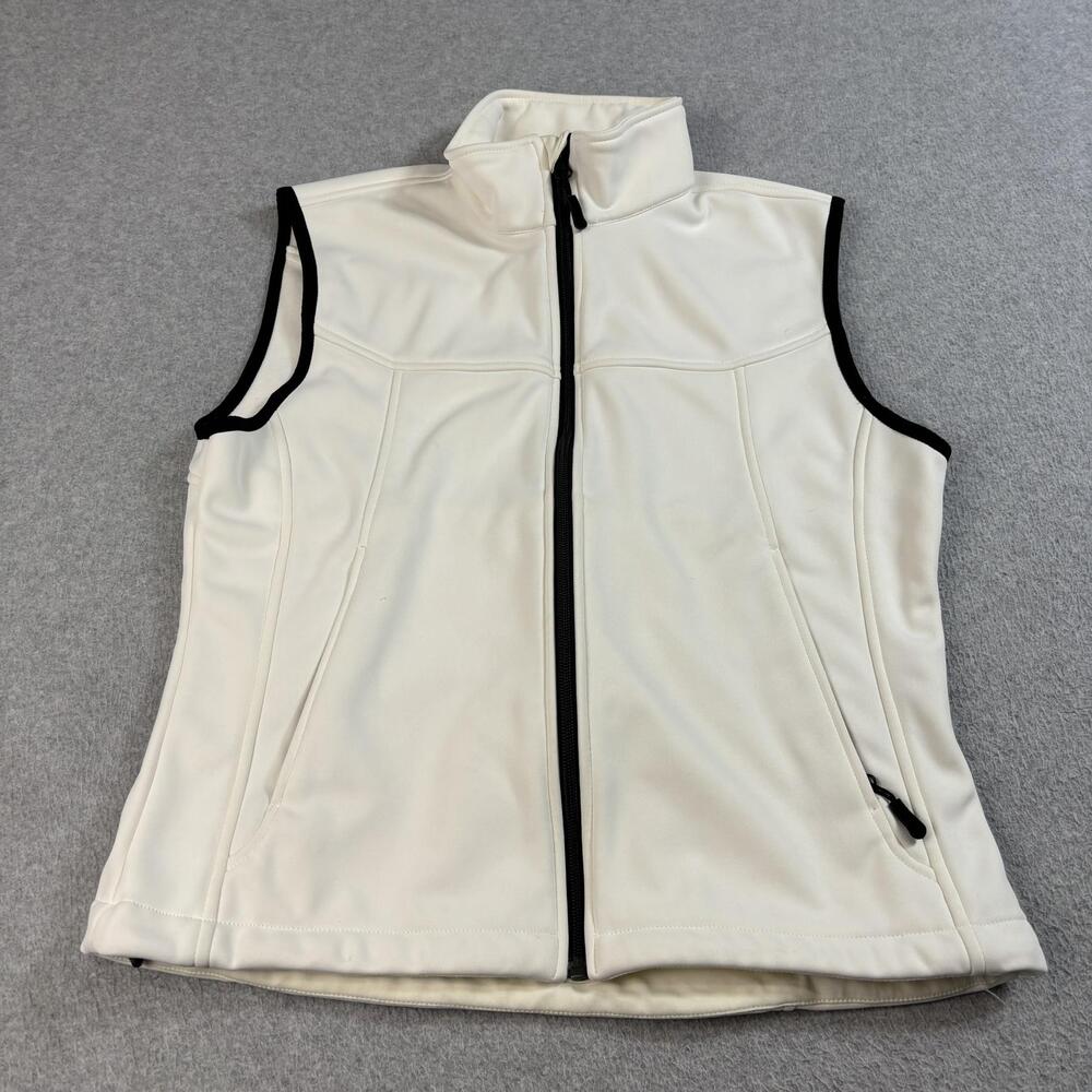 Marker Vest Womens 8 White Full Zip Fleece Lined Zip Pockets Outdoor Hiking Cozy